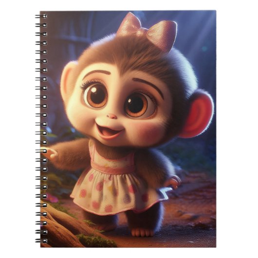 Cute monkey in a dress notizblock (Vorderseite)