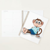 Cute Monkey in Blue Striped Shirt and Shorts Planer (Anzeige)