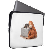 Cute Monkey Plush Laptop Sleeve Cozy Aesthetic Ani (Vorne Rechts)