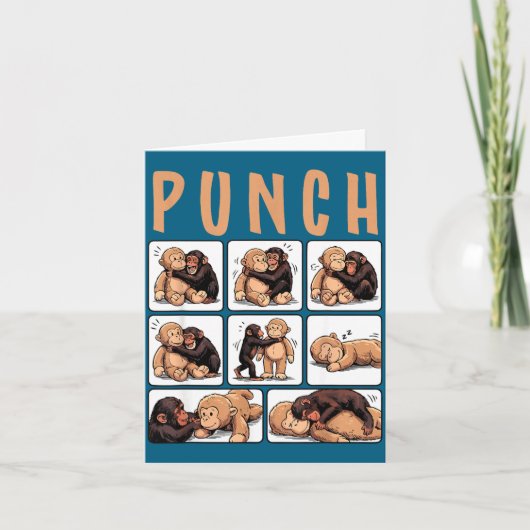 Cute monkey punch  karte (Vorderseite)