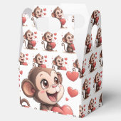 Cute Monkey Red Hearts Love Gable Favor Box Geschenkschachtel (Geöffnet)