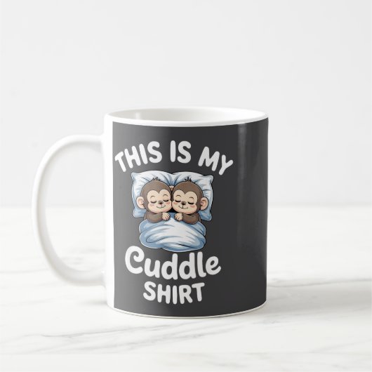 Cute Monkey Sleep Couple This Is My Cuddle  Kaffeetasse (Links)