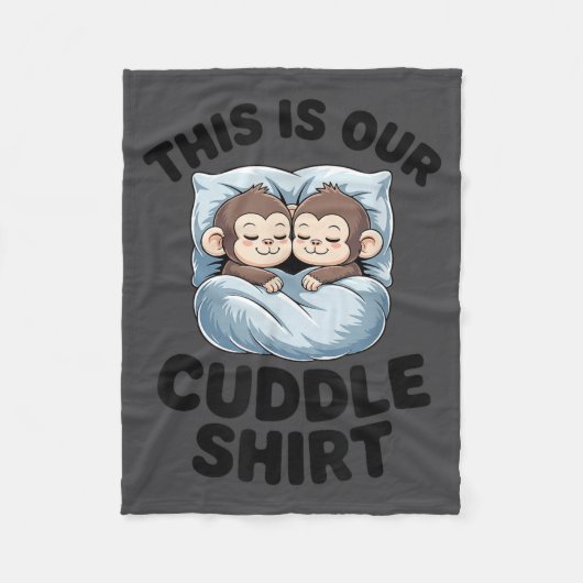 Cute Monkeys Snuggle This Is Our Cuddle  Fleecedecke (Vorderseite)