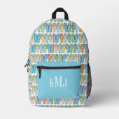 Cute Monogram Colorful Girl Flip Flops Bedruckter Rucksack (Vorderseite)