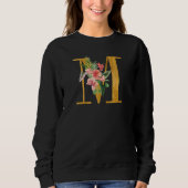Cute Monogram Initial Letters Coloured Flowers Cap Sweatshirt (Vorderseite)