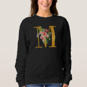 Cute Monogram Initial Letters Flowers Capital M Sweatshirt (Vorderseite)