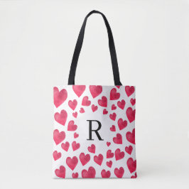Cute Monogram Valentine's Day Hearts Tasche