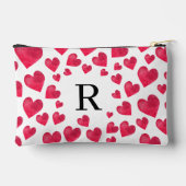 Cute Monogram Valentine's Day Hearts Zubehörtasche (Rückseite)
