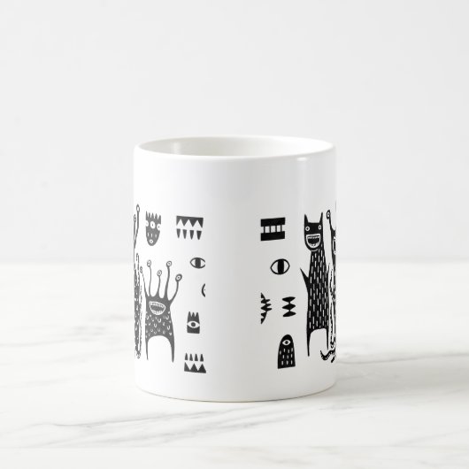 Cute Monster Coffee Mug – Kawaii Funny Ceramic Cup Kaffeetasse (Mittel)