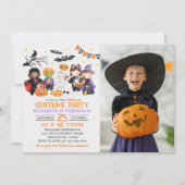 Cute Monster Halloween Costume Party With Photo Einladung (Vorderseite)