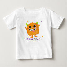 Cute Monster Personalized Name Baby Toddler Tee