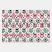 Cute monster Valentine wrapping paper Geschenkpapier Set (Vorderseite 3)