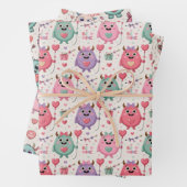 Cute monster Valentine wrapping paper Geschenkpapier Set (Beispiel)