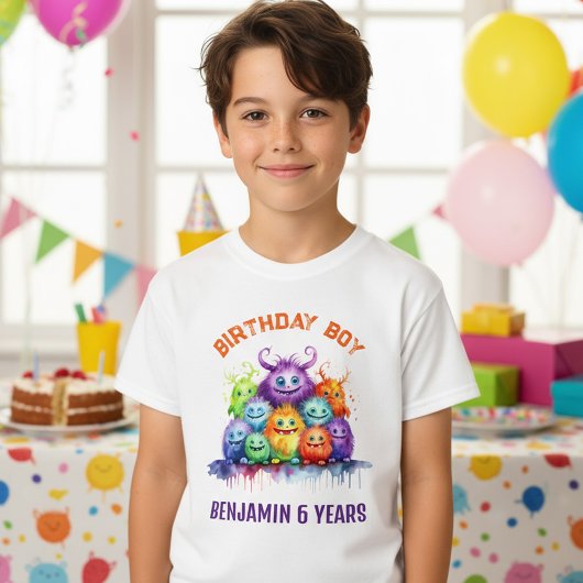 Cute Monsters Kids Birthday Party T-Shirt