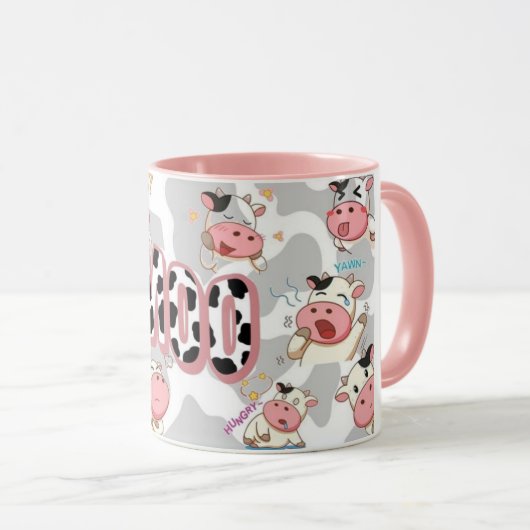 Cute “Moo Cow” Cartoon Design Tasse (VorderseiteRechts)