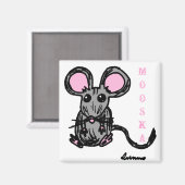 Cute Mooska Mouse Magnet (Vorderseite/Rückseite)