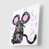 Cute Mooska Mouse Square Clock Quadratische Wanduhr (Winkel)