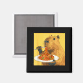 Cute More Spaghetti Less Upsetti Capybara Magnet (Vorderseite/Rückseite)