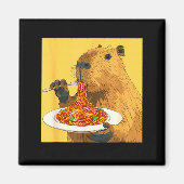 Cute More Spaghetti Less Upsetti Capybara Magnet (Vorne)
