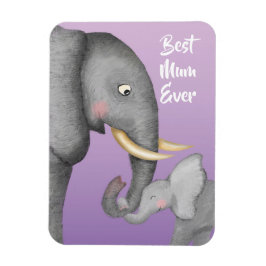 Cute mother & baby elephant magnet