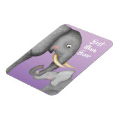 Cute mother & baby elephant magnet (Linke Seite)