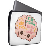 Cute Motivational Brain Stay Positive and Believe Laptopschutzhülle (Vorne Rechts)