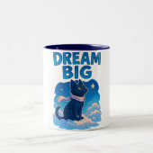 Cute Motivational Cat Art Zweifarbige Tasse (Mittel)