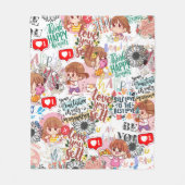 Cute Motivational – Positive Quote Kawaii  Fleecedecke (Vorderseite)