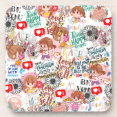 Cute Motivational – Positive Quote Kawaii  Getränkeuntersetzer (Vorderseite)