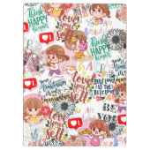 Cute Motivational – Positive Quote Kawaii  Klemmbrett (Rückseite)