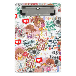 Cute Motivational – Positive Quote Kawaii  Mini Klemmbrett