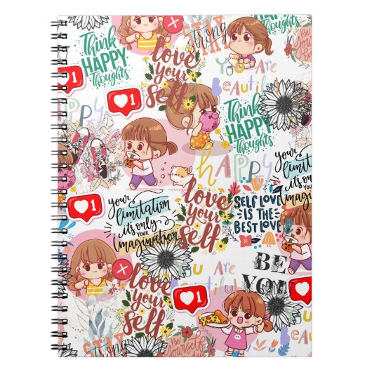 Cute Motivational – Positive Quote Kawaii  Notizblock (Vorderseite)