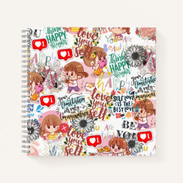 Cute Motivational – Positive Quote Kawaii  Notizblock