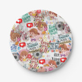 Cute Motivational – Positive Quote Kawaii  Pappteller (Vorderseite)