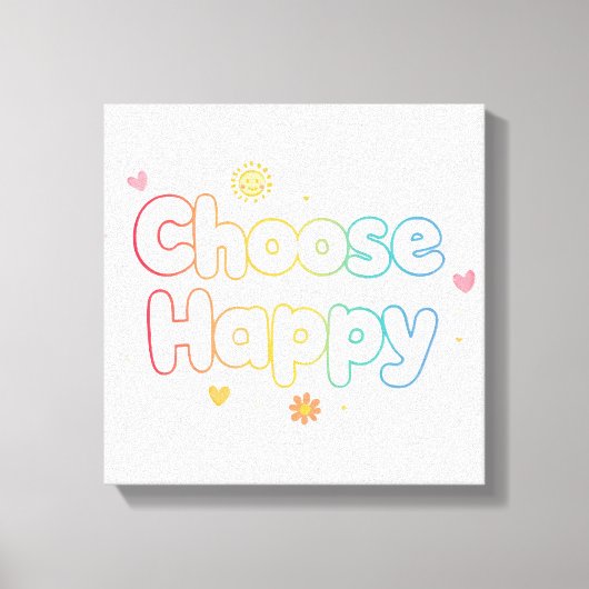 Cute Motivational Typography with Sparkles Leinwanddruck (Vorderseite)