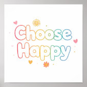 Cute Motivational Typography with Sparkles Poster (Vorne)