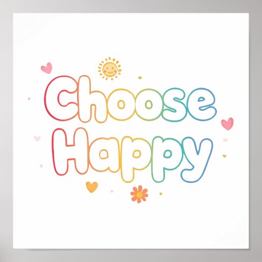 Cute Motivational Typography with Sparkles Poster (Vorne)