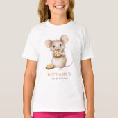 Cute Mouse and Cookies 5th Birthday Party T-Shirt (Vorderseite)