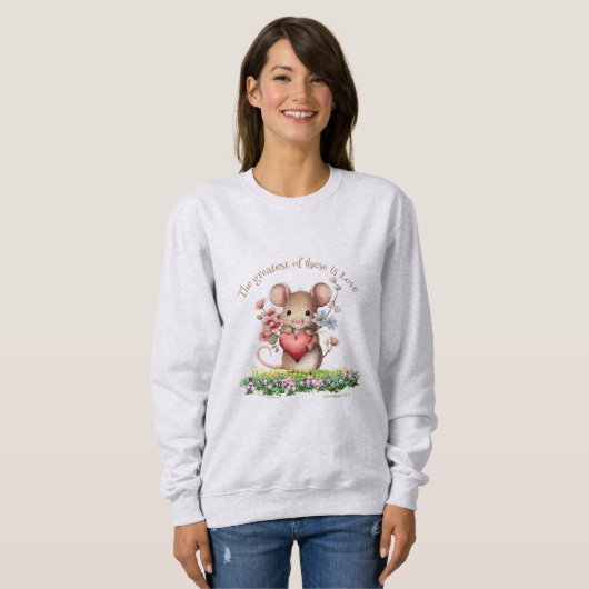 Cute Mouse Bible Quote Sweatshirt Corinthians (Vorne ganz)