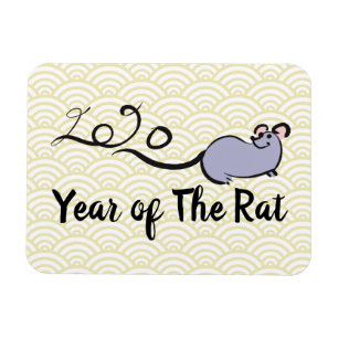 Cute Mouse Cartoon Lunar Rat New Year 2020 FM Magnet