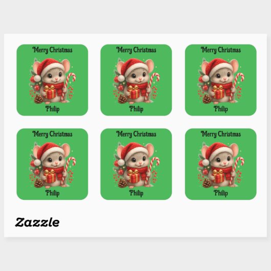 cute mouse Christmas holiday Sticker (Blatt)