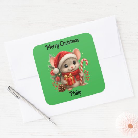 cute mouse Christmas holiday Sticker (Umschlag)