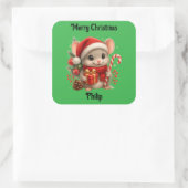 cute mouse Christmas holiday Sticker (Tasche)