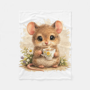 Cute Mouse Coffee Blanket – Kawaii Animal Fleecedecke
