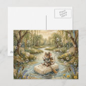 Cute Mouse Floating Down River on Soap Postkarte (Vorne/Hinten)