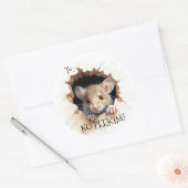 Cute Mouse gift No Peeking Runder Aufkleber (Umschlag)