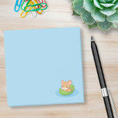 Cute Mouse in a Leaf Boat Blue Post-it Klebezettel