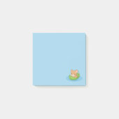 Cute Mouse in a Leaf Boat Blue Post-it Klebezettel (Vorderseite)