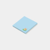 Cute Mouse in a Leaf Boat Blue Post-it Klebezettel (angewinkelt)