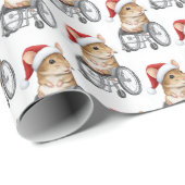 Cute Mouse in a Wheelchair Inclusive Christmas Geschenkpapier (Rolleneckpunkt)